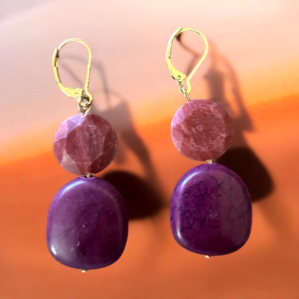 Elegant Purple and Orange Color Dangle Earrings by Style & Co